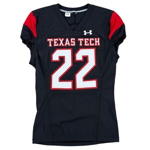 Texas Tech Under Armour Football Jersey #22 Men's Large Stitched‎ Black Red